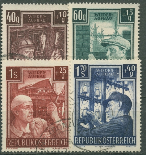 Österreich 1951 Wiederaufbau 960/63 gestempelt