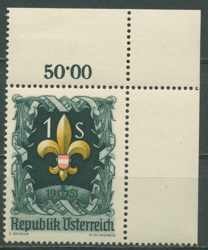 Österreich 1951 7. Weltpfadfindertreffen Bad Ischl Ecke o. rechts 966 postfrisch