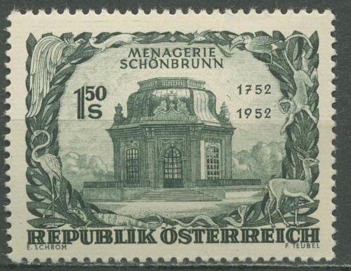 Österreich 1952 200 Jahre Tiergarten von Schönbrunn 973 postfrisch