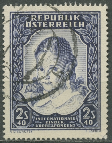 Österreich 1952 Int. Korrespondenzaustausch zwischen Schulkindern 976 gestempelt