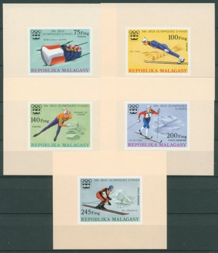 Madagaskar 1975 Olympische Spiele Innsbruck 767/71 B Blocks postfrisch (C24412)