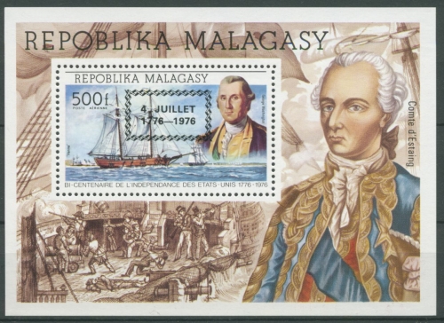 Madagaskar 1976 200 Jahre Unabhängigkeit der USA Block 14 postfrisch (C28087)