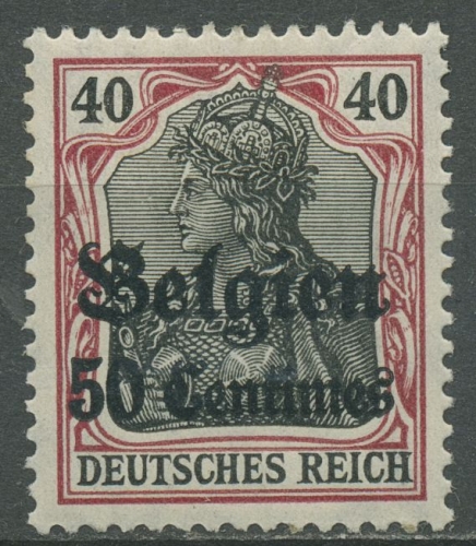 Landespost in Belgien 1914/16 Germania mit Aufdruck 5 I mit Falz
