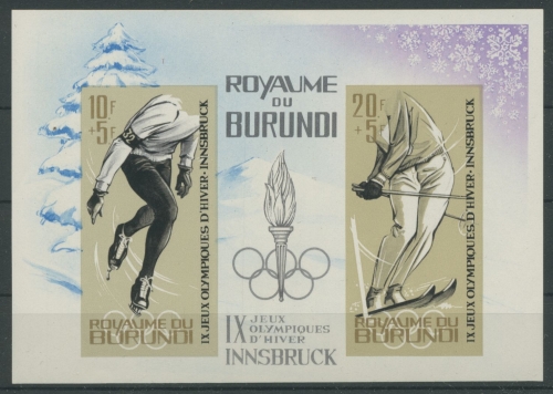 Burundi 1964 Olympische Winterspiele Innsbruck Block 3 B postfrisch (C28152)