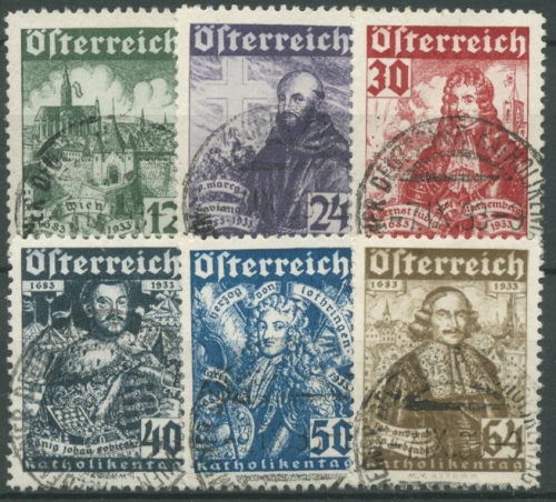 Österreich 1933 Wohlfahrt Katholikentag Kampf g. die Türken 557/62 Sonderstempel