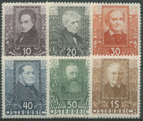 Österreich 1931 Wohlfahrt Österreichische Dichter 524/29 mit Falz