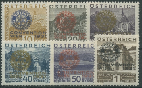 Österreich 1931 Kongress von Rotary International 518/23 mit Falz