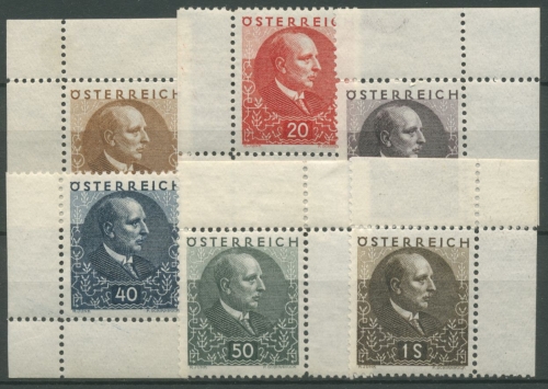 Österreich 1930 Lungenheilstätten in Kärnten 512/17 Ecken postfrisch vorgefaltet