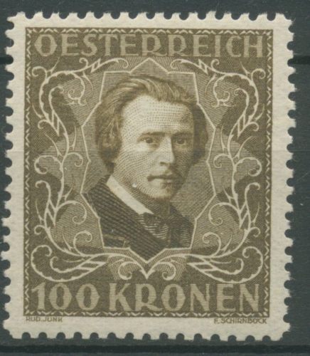 Österreich 1922 Wohlfahrt Komponisten und Musiker 424 B postfrisch