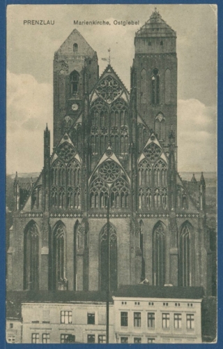 Prenzlau Marienkirche Ostgiebel, gelaufen als Feldpost 1916 (AK1791)