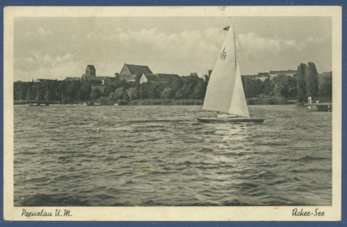 Prenzlau Uckersee Segelboot, gelaufen 1941 (AK1875)