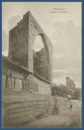 Prenzlau Partie a. d. Mauer Turm, ungebraucht (AK1852)