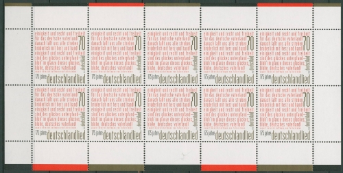 Bund 2016 175 Jahre Deutschlandlied Kleinbogen 3263 K postfrisch (C17896)