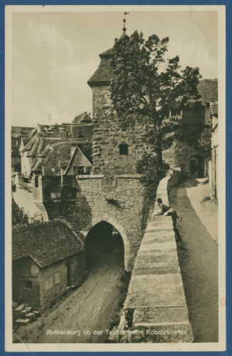 Rothenburg ob der Tauber Am Kobolzellertor Foto, gelaufen 1931 (AK1926)
