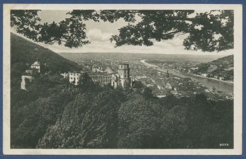 Heidelberg Blick auf Schloß und Stadt Foto, gelaufen 1931 (AK1904)