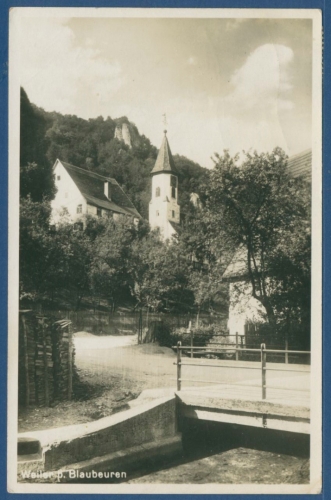 Weiler bei Blaubeuren Foto Weinstube zum Röß'e, gelaufen 1930 (AK1907)