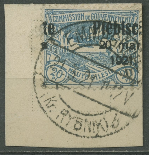 Oberschlesien 1921 Volksabstimmung 32 verschob. Aufdruck 32 Briefstück geprüft