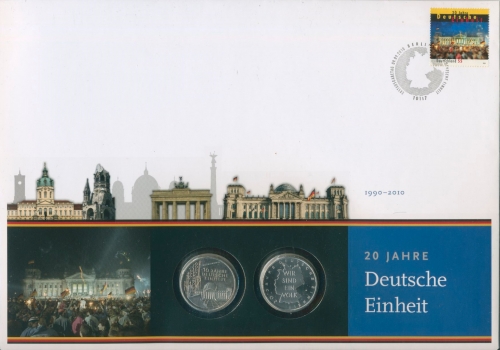 Bund 2010 20 Jahre Deutsche Einheit Numisbrief 2 x 10 Euro + Markenfolder (N49)