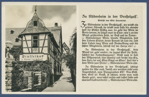 Rüdesheim Drosselgasse Gaststätte Drosselhof, ungebraucht (AK2011)