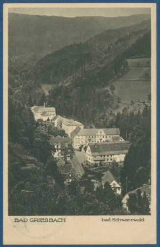 Bad Griesbach badischer Schwarzwald, gelaufen 1928 (AK2047)