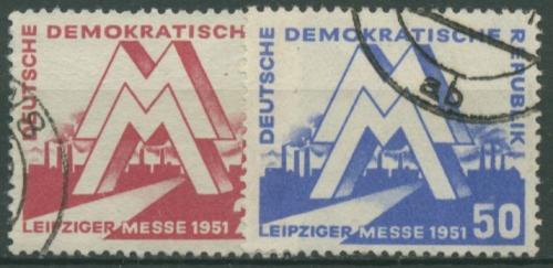DDR 1951 Leipziger Frühjahrsmesse 282/83 mit Massenentwertung