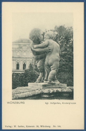 Würzburg Königl. Hofgarten Kindergruppe Bild 144, ungebraucht (AK2161)
