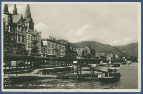 Boppard Perle des Rheins Rhein-Allee Hotel Lilie, gelaufen 1937 (AK2252)