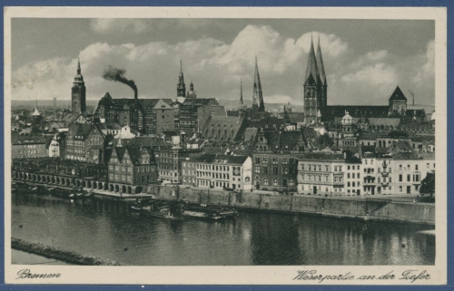 Bremen Weserpartie an der Tiefer, gelaufen 1942 (AK2247)