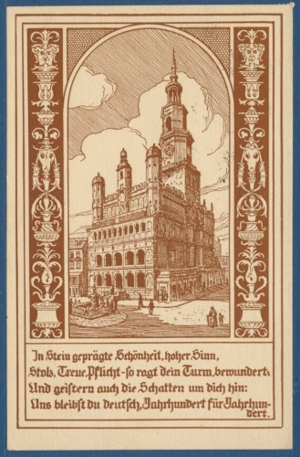 Posen Rathaus, gelaufen 1928 (AK2238)