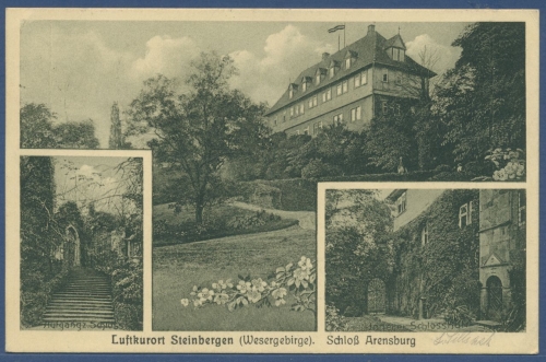 Luftkurort Steinbergen Schloß Arensburg, gelaufen 1928 (AK2222)
