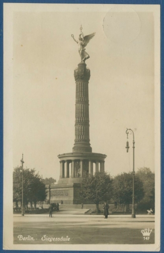 Berlin Siegessäule, gelaufen 1931 (AK2210)