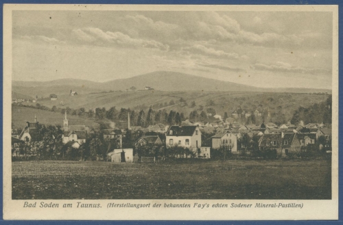 Bad Soden am Taunus Fay's Mineralpastillen, gelaufen 1931 (AK2212)