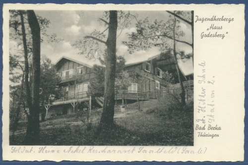 Bad Berka Jugendherberge Haus Godesberg, gelaufen 1941 als Feldpost (AK2207)