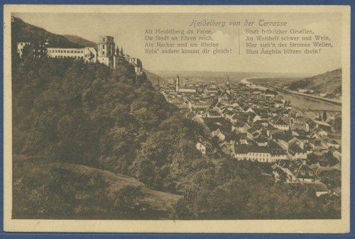 Heidelberg von der Terrasse, gelaufen 1913 (AK2326)