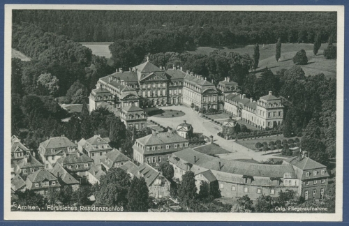 Arolsen Fürstliches Residenzschloß Fliegeraufnahme, gelaufen 1954 (AK2301)