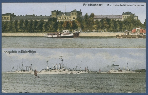 Kiel Friedrichsort Matrosen-Artillerie-Kaserne Kriegsflotte, ungebraucht (AK2350)