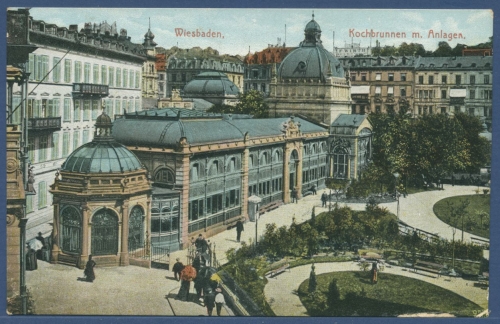 Wiesbaden Kochbrunnen mit Anlagen, ungebraucht (AK2409)