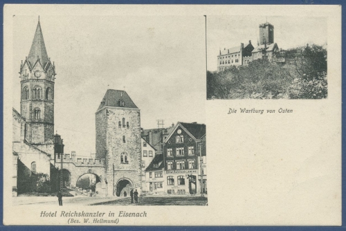 Hotel Reichskanzler in Eisenach W. Hellmund Wartburg, ungebraucht (AK2410)