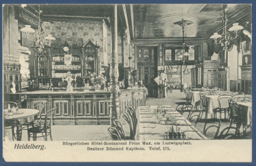 Heidelberg Hotel-Restaurant Prinz Max, ungebraucht kl. Fehler (AK2400)