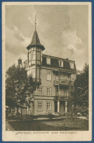 Bad Salzungen Pension Schwerdt, gelaufen Marke fehlt (AK2389)