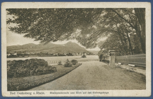 Bad Godesberg Rheinpromenade Blick auf Siebengebirge, ungebraucht (AK2387)