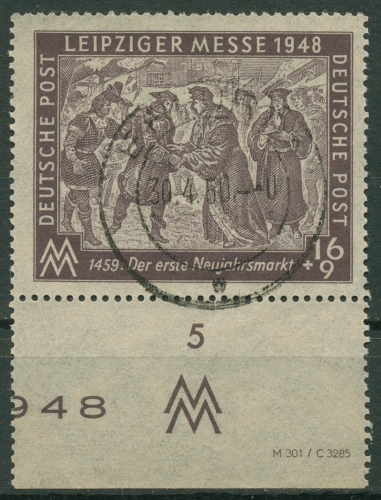 SBZ Allgemeine Ausgabe 1948 Leipziger Messe mit Druckvermerk 198 DV gestempelt