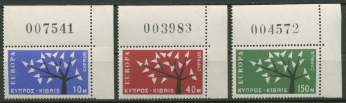 Zypern 1963 Europa CEPT 215/17 Ecke oben rechts postfrisch