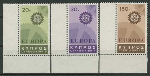 Zypern 1967 Europa CEPT 292/94 Ecke unten links postfrisch