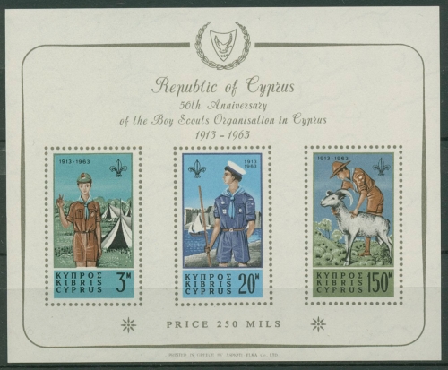 Zypern 1963 50 Jahre Pfadfinder Block 1 postfrisch (C90219)
