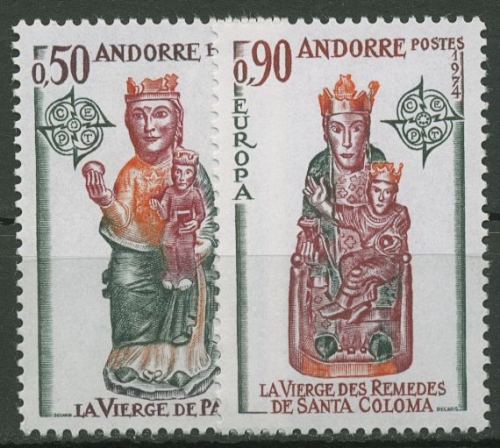 Andorra (frz.) 1974 Europa CEPT Skulpturen 258/59 postfrisch