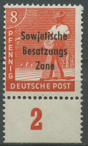 SBZ Allg. Ausgabe 1948 Freimarke Unterrand Platte 184 a P UR postfrisch