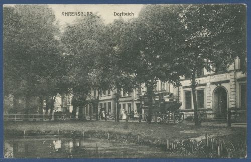 Ahrensburg Dorfteich Schierkorns Restaurant, gelaufen 1910 (AK2434)