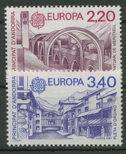 Andorra (frz.) 1987 Europa CEPT Moderne Architektur 379/80 postfrisch
