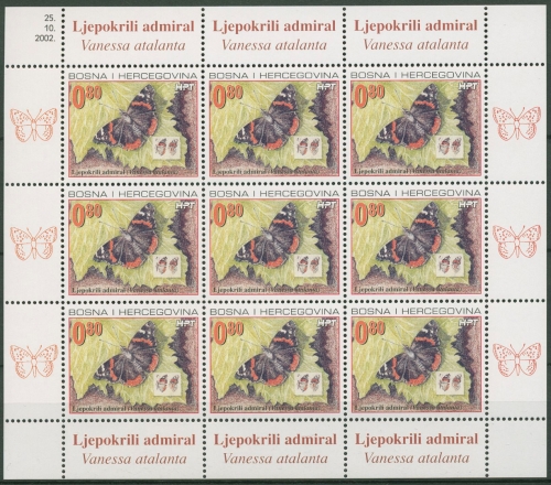 Bosnien-Herzegowina (Kroat. Post) 2002 Schmetterlinge 101 K postfrisch (C90251)